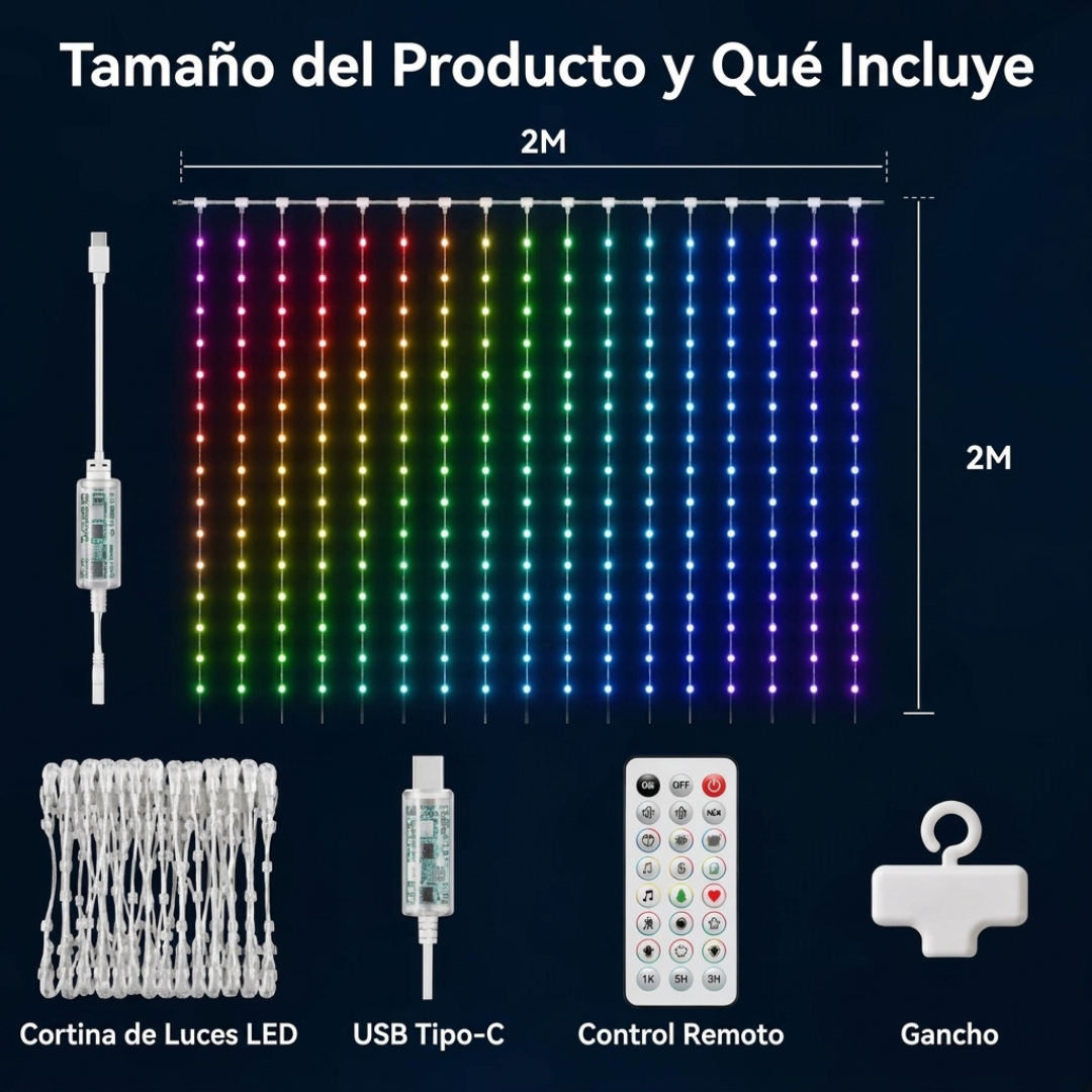 Cortina de Luces LED Inteligente