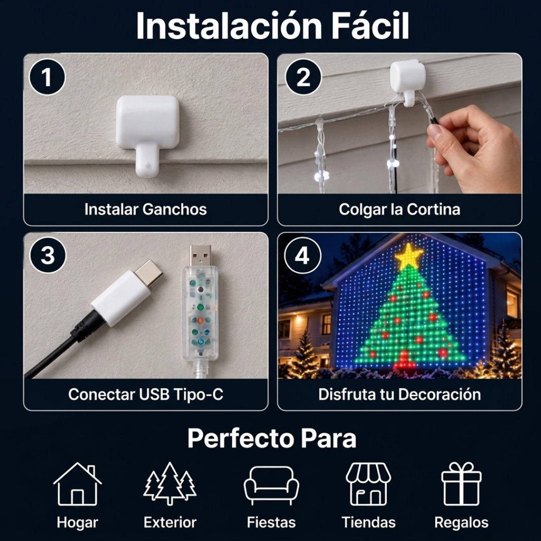 Cortina de Luces LED Inteligente